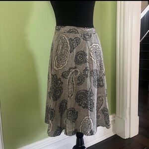 Vintage 90s whimsical grunge flowy paisley tan skirt